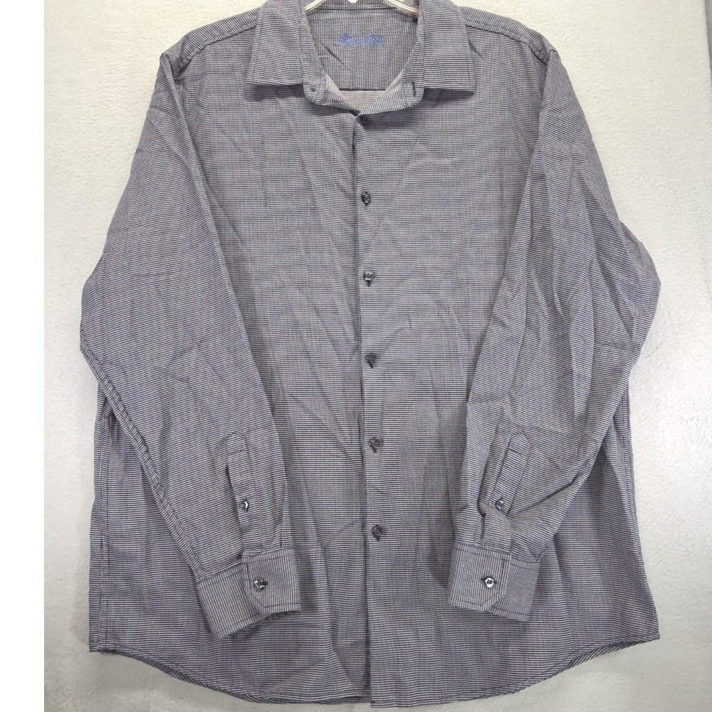 Tasso Ebba Men's‎ Longsleeve Dress Shirt, Navy Blue, Size XL
